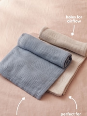 Mori Rose Pink Cellular Baby Blanket - Image 6 of 6