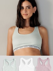 Gingham Print/Mauve/White Cotton Crop Top 3 Pack - Image 1 of 12