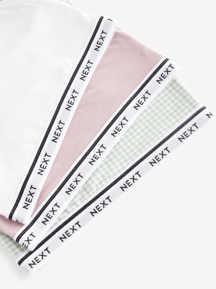 Gingham Print/Mauve/White Cotton Crop Top 3 Pack - Image 12 of 12