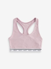 Gingham Print/Mauve/White Cotton Crop Top 3 Pack - Image 8 of 12