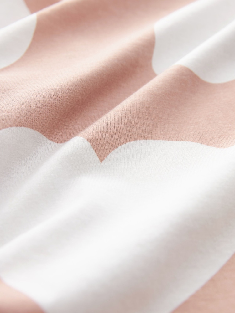 Herzmotiv, Blassrosa - Kurzärmeliger Baumwoll-Pyjama - Bild 8 von 8