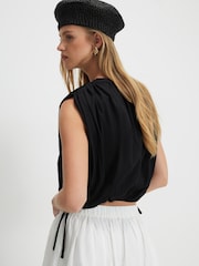 River Island Black Short Sleeve Bubble Hem T-Shirt - Image 4 of 4