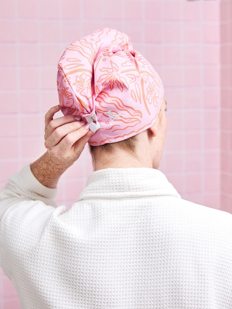 Dock & Bay Palm Peach Quick Dry Hair Wrap Suede - Image 2 of 4 Dock & Bay Palm Peach Quick Dry Hair Wrap Suede - Image 2 of 4