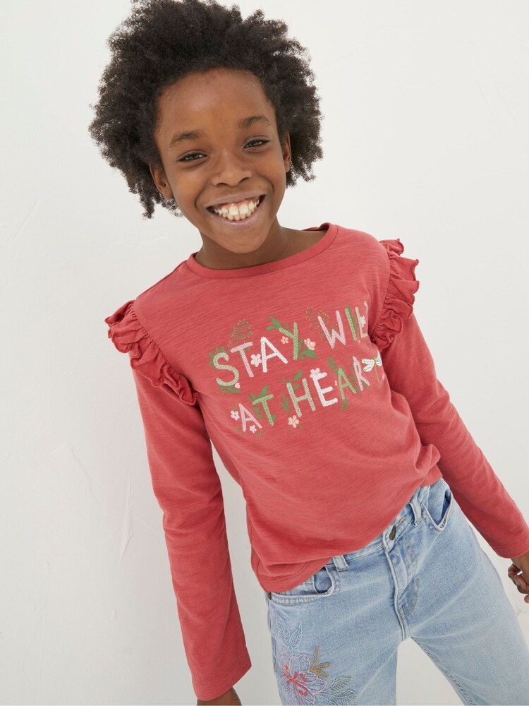 FatFace Red Wild At Heart Graphic T-Shirt - Image 1 of 4 FatFace Red Wild At Heart Graphic T-Shirt - Image 1 of 4
