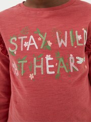 FatFace Red Wild At Heart Graphic T-Shirt - Image 3 of 4