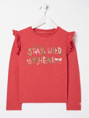 FatFace Red Wild At Heart Graphic T-Shirt - Image 4 of 4