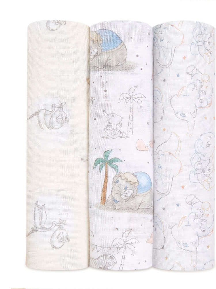 aden + anais White Large 100% Cotton Muslin Blankets 3 Pack - Image 1 of 9