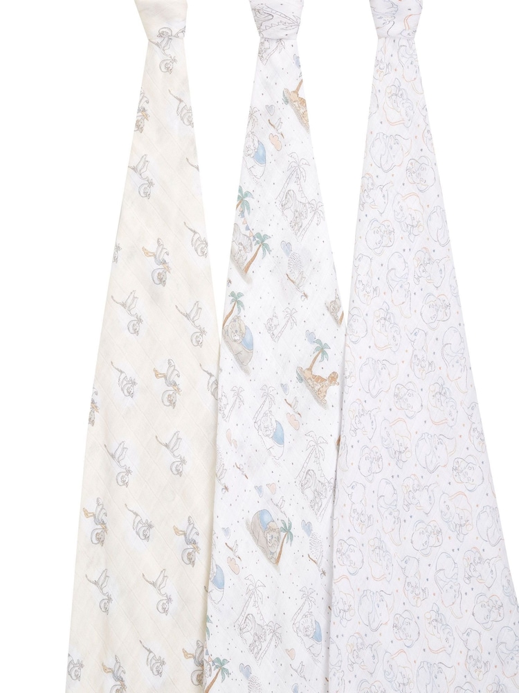 aden + anais White Large 100% Cotton Muslin Blankets 3 Pack - Image 2 of 9