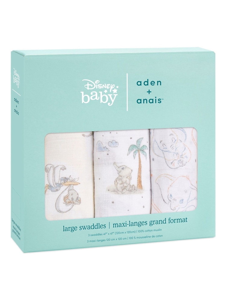 aden + anais Large 100% Cotton Muslin Blankets 3 Pack - Image 7 of 9