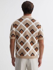 Reiss Beige Locco Crochet Cuban Collar Shirt - Image 5 of 5