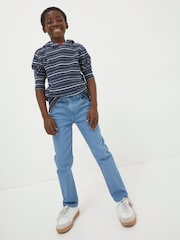 FatFace Falmer Blue 5 Pocket Trousers - Image 3 of 4