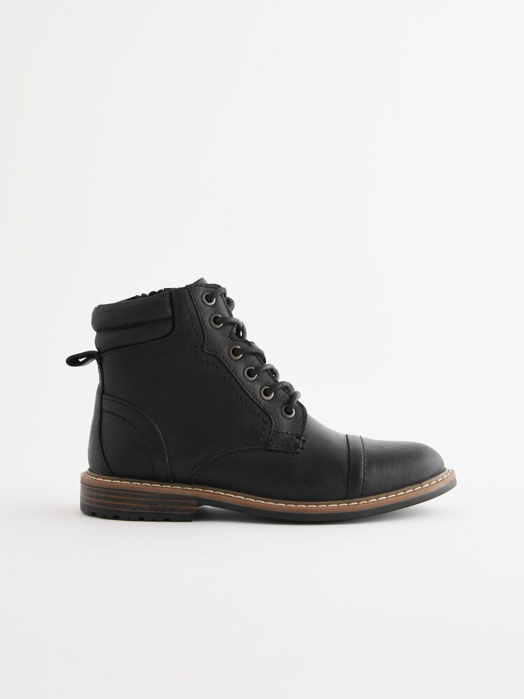 Black Smart Toe Cap Lace-Up Boots - Image 1 of 5