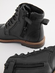 Black Smart Toe Cap Lace-Up Boots - Image 4 of 5