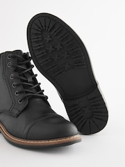 Black Smart Toe Cap Lace-Up Boots - Image 5 of 5