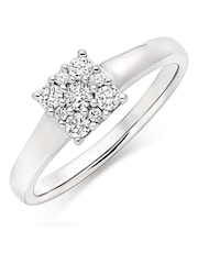 Beaverbrooks 9ct White Gold Diamond Cluster Ring - Image 1 of 7