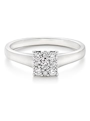 Beaverbrooks 9ct White Gold Diamond Cluster Ring - Image 3 of 7