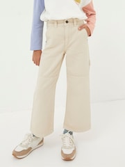 FatFace Natural Wide Leg Trousers - Image 1 of 4