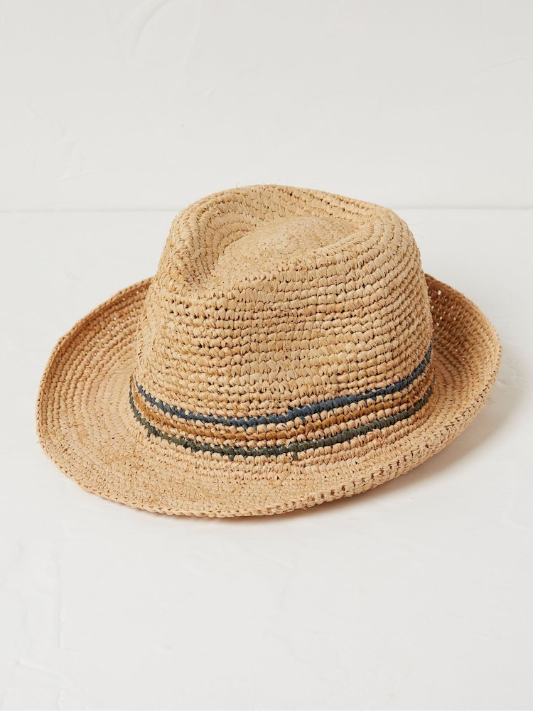 FatFace Natural Stripe Trilby Hat - Image 1 of 2