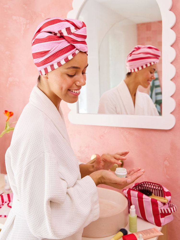 Dock & Bay Cherry Bomb Quick Dry Waffle Hair Wrap - Image 1 of 5 Dock & Bay Cherry Bomb Quick Dry Waffle Hair Wrap - Image 1 of 5