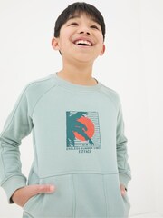 FatFace Green Surf Graphic Sweatshirt - Image 1 of 4