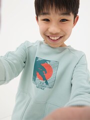 FatFace Green Surf Graphic Sweatshirt - Image 3 of 4