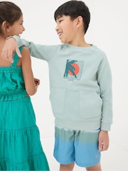 FatFace Green Surf Graphic Sweatshirt - Image 4 of 4