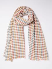 FatFace Orange Gingham Scarf - Image 1 of 3