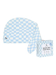 Dock & Bay Surf Check Quick Dry Hair Wrap Suede - Image 4 of 5