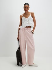 River Island Pink Elasticated Back Barrel Leg Trousers - Image 1 of 4