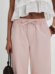 River Island Pink Elasticated Back Barrel Leg Trousers - Image 3 of 4