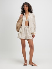 River Island Natural Molly Smith Embellished Stripe Shirt - Image 3 of 4