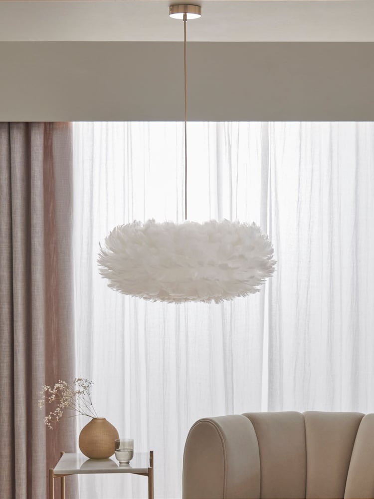 Lipsy White Feather Pendant Light - Image 2 of 5