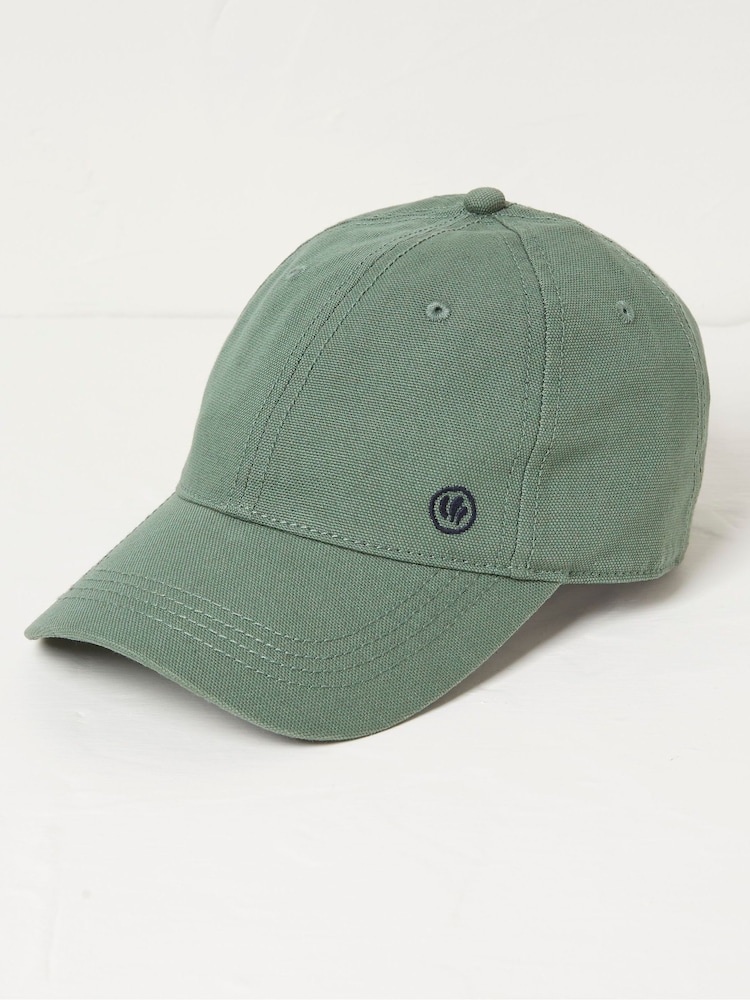FatFace Green 100% Cotton Canvas Baseball Cap - Image 1 of 3