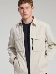 Stone Neutral Collar Utility Shacket - Image 1 of 9