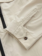 Stone Neutral Collar Utility Shacket - Image 9 of 9