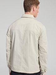 Stone Neutral Collar Utility Shacket - Image 2 of 9