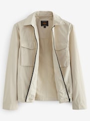 Stone Neutral Collar Utility Shacket - Image 6 of 9