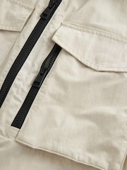Stone Neutral Collar Utility Shacket - Image 8 of 9