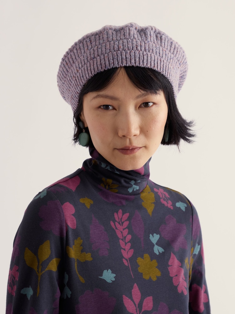 Seasalt Cornwall Purple Driftway Beret Hat - Image 1 of 4