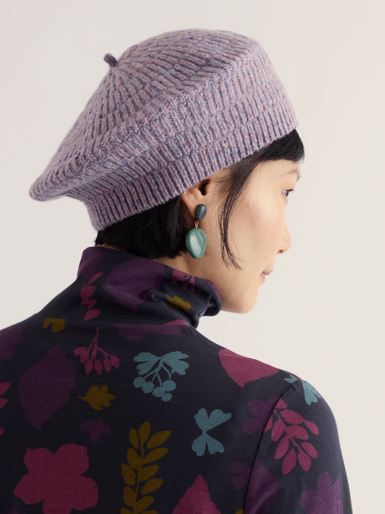 Seasalt Cornwall Purple Driftway Beret Hat - Image 2 of 4