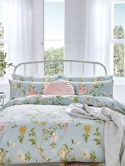 Laura Ashley Duck Egg Blue Summer Palace 100% Cotton Duvet Cover and Pillowcase Set - Image 1 of 4