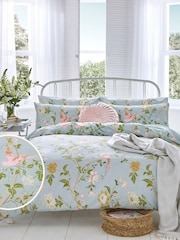 Laura Ashley Duck Egg Blue Summer Palace 100% Cotton Duvet Cover and Pillowcase Set - Image 2 of 4