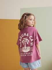 Vijolična/zelena/modra - 100% Bombaž Surf Slogan majica 4 komplet (3-16let) - Slika 3 iz 11