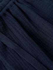 Whistles Blue Petite Wide Crop Cheesecloth Trousers - Image 5 of 5