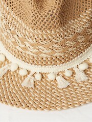 FatFace Pom Natural Fedora Hat - Image 3 of 3