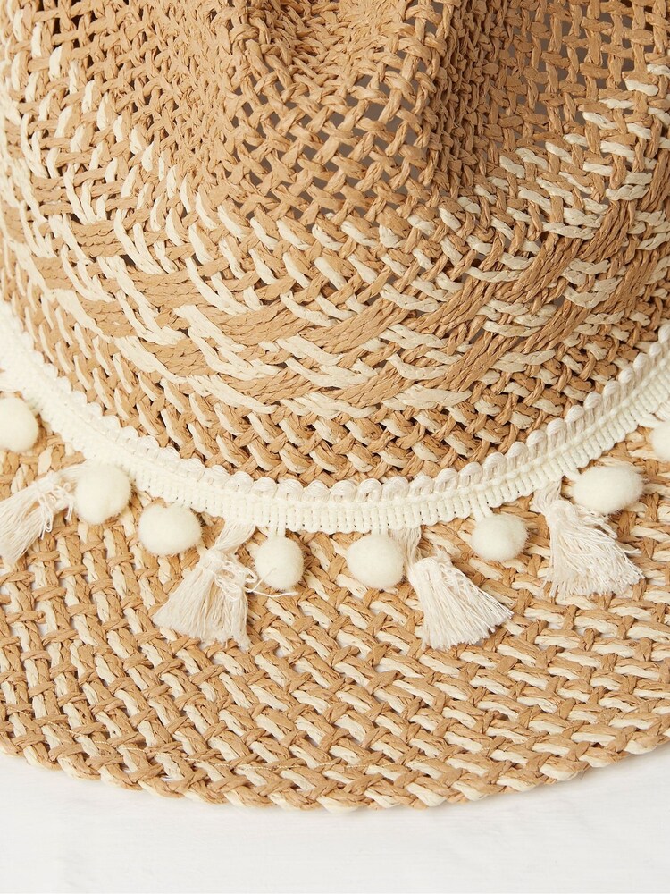 FatFace Pom Natural Fedora Hat - Image 3 of 3