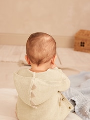 Cream Dinosaur Baby Knitted 100% Cotton Hooded Cardigan (0mths-2yrs) - Image 11 of 15