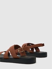 Schuh Theodora Brown Cross-Strap Sandals - Image 4 of 4