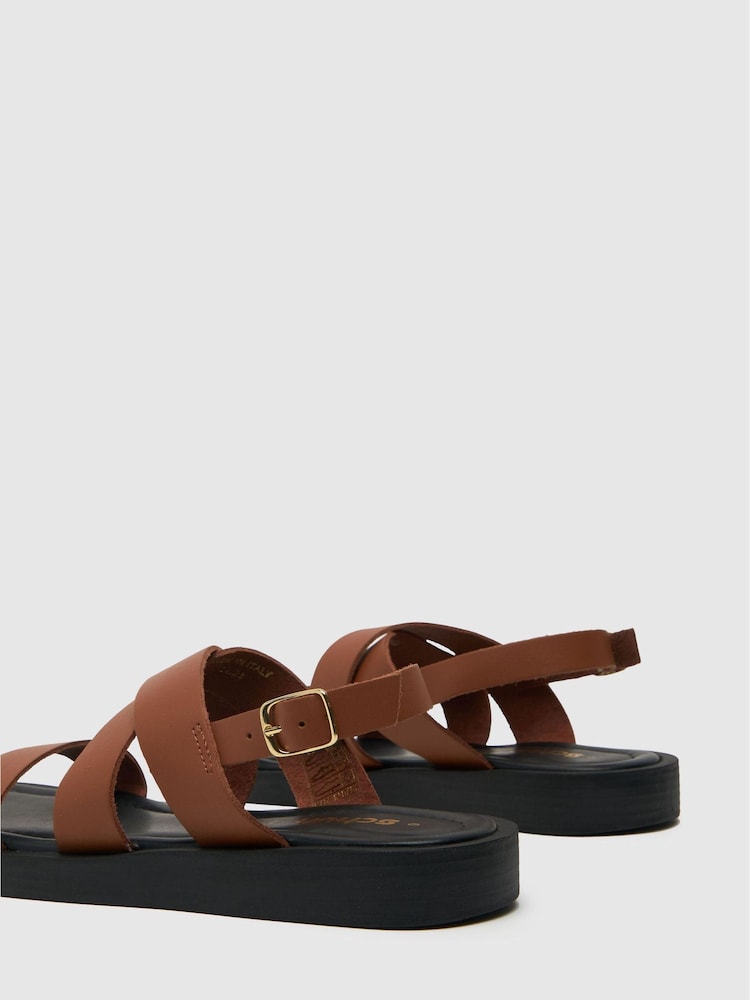 Schuh Theodora Brown Cross-Strap Sandals - Image 4 of 4