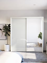 Wiemann White Peyton Glass and Mirror Sliding 2.1m Sliding Semi Fitted Wardrobe - Image 1 of 2